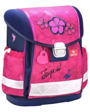 Školski ruksak-kutija Belmil - Tropical Pink, s tvrdim dnom i 1 pretincem -1